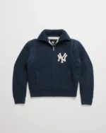 Vanilla Madhappy Yankees Knit Baseball Jacket