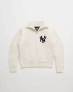 Vanilla Madhappy Yankees Knit Baseball Jacket