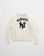 Vanilla Madhappy Yankees Knit Baseball Jacket