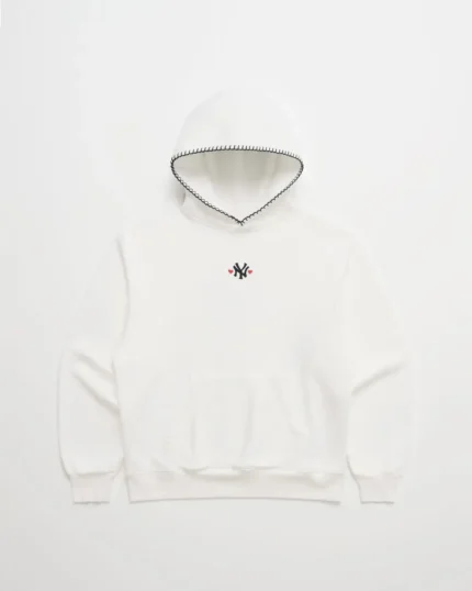 White Madhappy Yankees Heart Fleece Hoodies