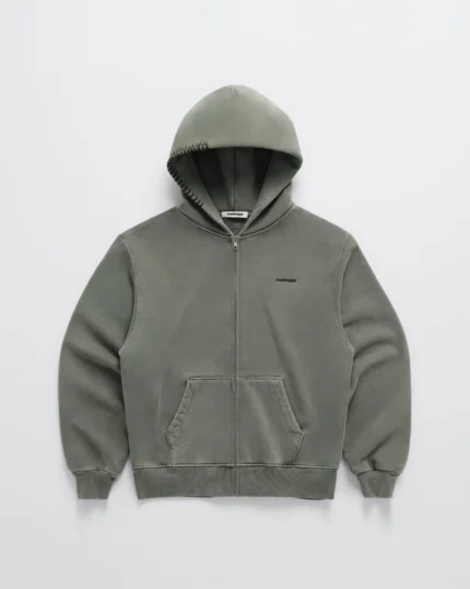 Madhappy Classics Fleece Zip Up Hoodie Moss